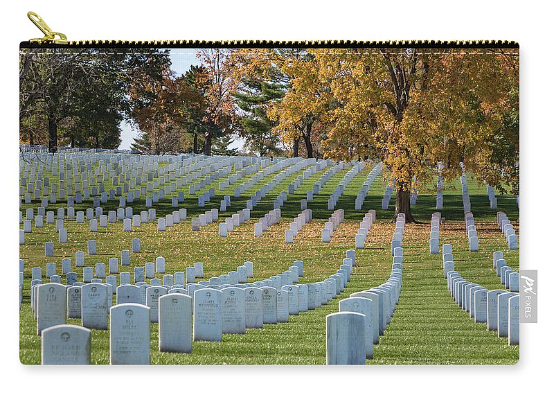 Jefferson Barracks National Cemetery Carry-all Pouch featuring the photograph Honoring Americans by Holly Ross
