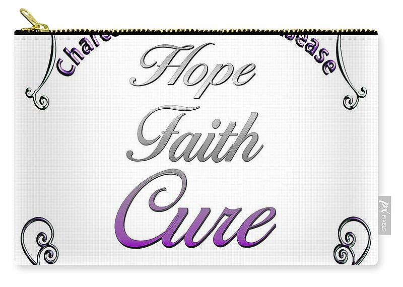 Digital Art Zip Pouch featuring the digital art Hope Faith Cure for CMT by Susan Kinney