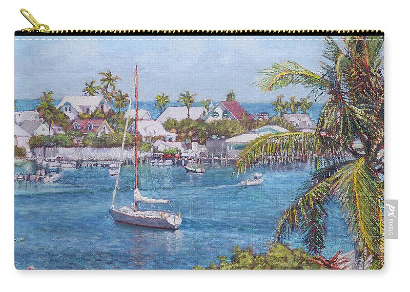 Hope Town Haven Painting Carry-all Pouch featuring the painting Hope Town Haven by Ritchie Eyma