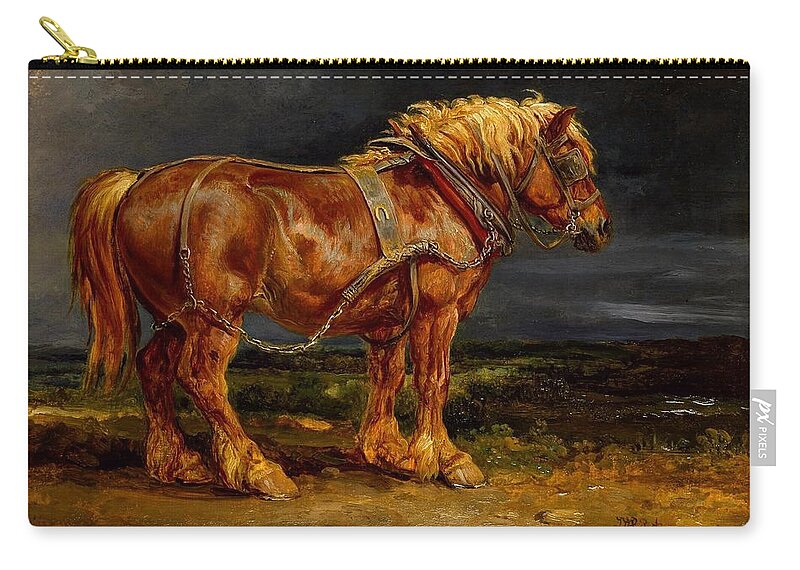 Horse Zip Pouch featuring the digital art Horse by Maye Loeser
