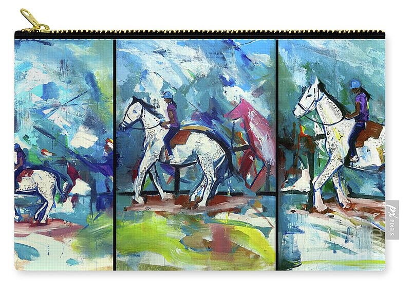  Zip Pouch featuring the painting Horse Three by John Gholson