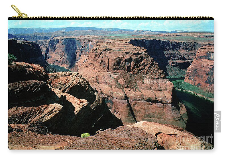 Arizona Nature Zip Pouch featuring the photograph Horseshoe Bend of the Colorado River by Wernher Krutein