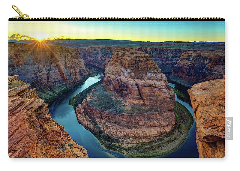 Arizona Carry-all Pouch featuring the photograph Horseshoe Bend Sunset by Raul Rodriguez