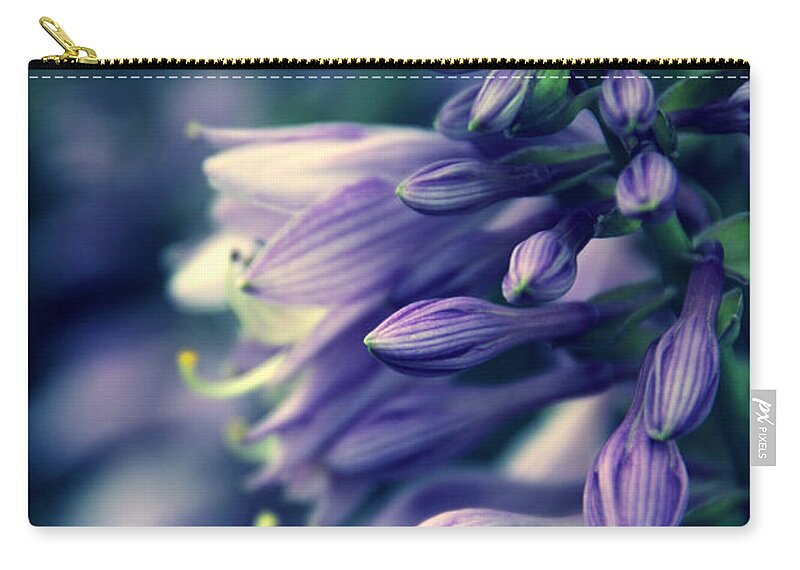 Hosta Flower Zip Pouch featuring the photograph Hosta Petals #1 by Jessica Jenney