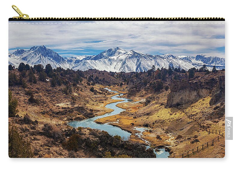 Mammoth Zip Pouch featuring the photograph Hot Creek by Tassanee Angiolillo