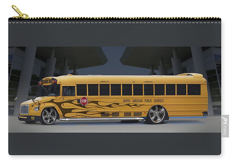 Hot Rod Carry-all Pouch featuring the photograph Hot Rod School Bus by Mike McGlothlen