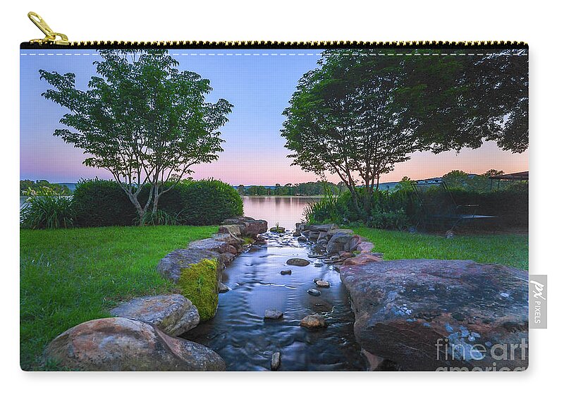 Hot Springs Zip Pouch featuring the photograph Hot Spring water flow by Paul Quinn