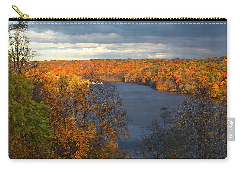 Housatonic In Autumn Zip Pouch featuring the photograph Housatonic In Autumn by Karol Livote