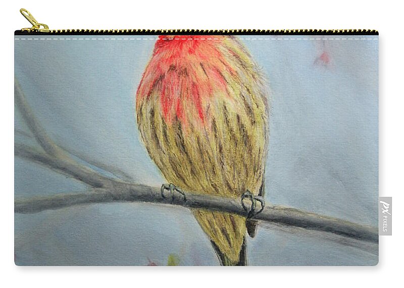 House Finch Zip Pouch featuring the painting House Finch by Marna Edwards Flavell