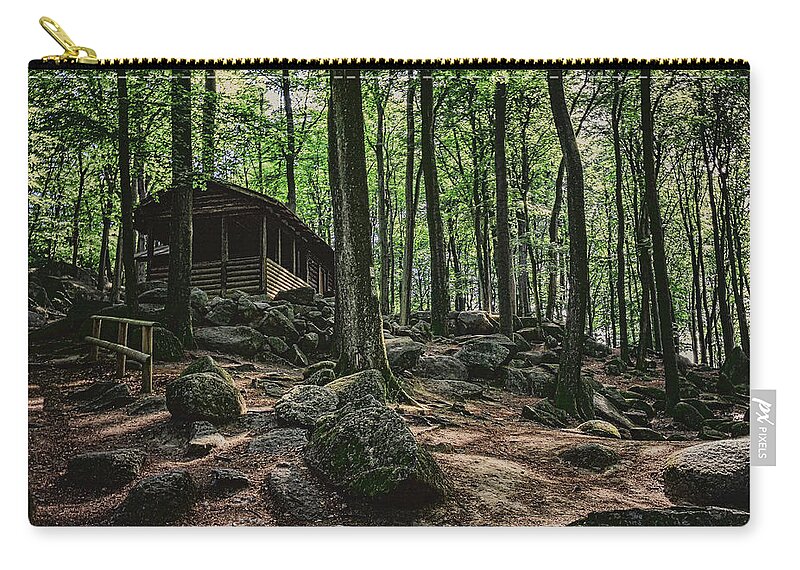 Photography Zip Pouch featuring the photograph House in the Forest by Marc Braner