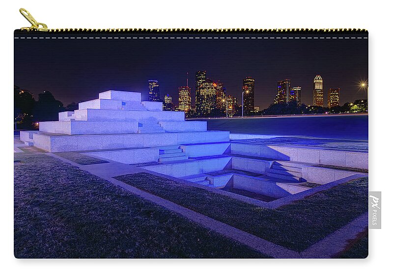 Houston Zip Pouch featuring the photograph Houston Police Officer Memorial by Tim Stanley