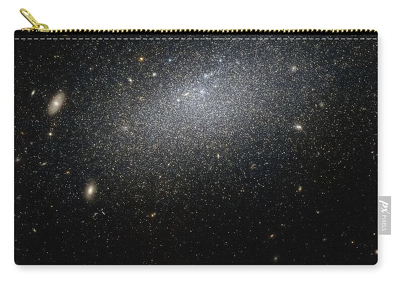 Galaxy Zip Pouch featuring the painting Hubble Telescope Space image by Nasa, UGC 4879 by Celestial Images