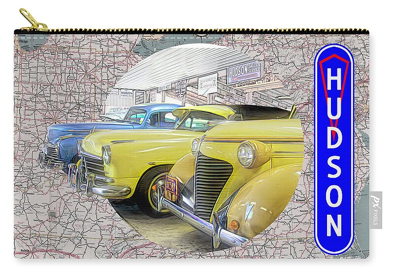Hudson Zip Pouch featuring the digital art Hudson 1 by Barry Wills