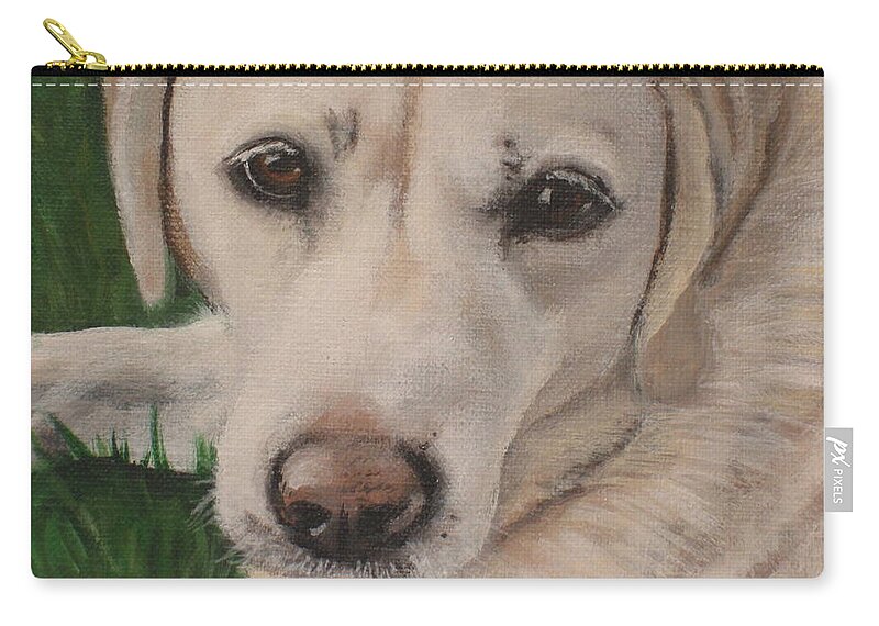 Yellow Lab Zip Pouch featuring the painting Hudson by Carol Russell