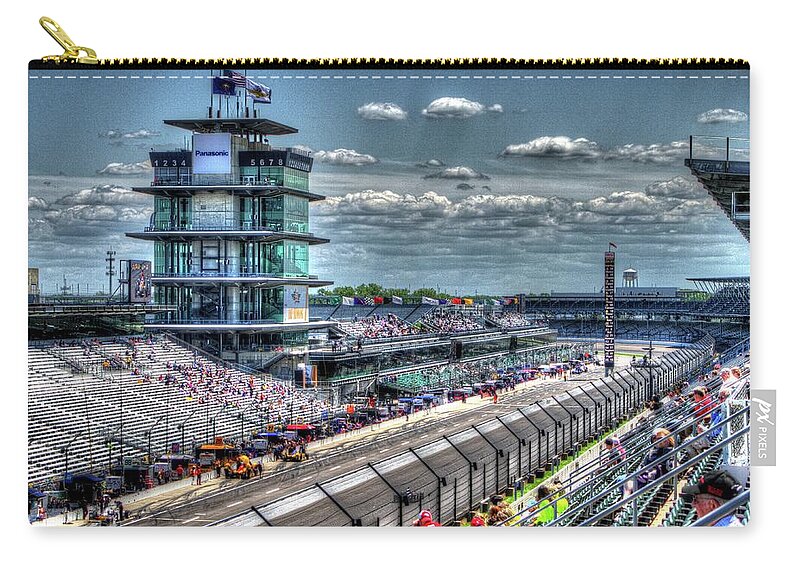 Indy 500 Zip Pouch featuring the photograph Hulman Suites by Josh Williams