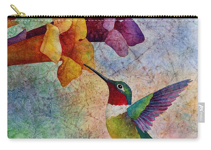Hummingbird Zip Pouch featuring the painting Hummer Time by Hailey E Herrera