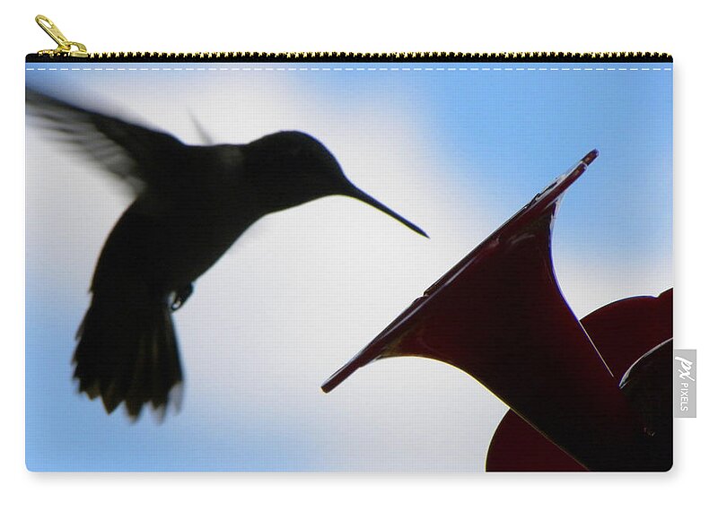 Hummingbird Zip Pouch featuring the photograph Hummingbird Silhouette by Sandi OReilly