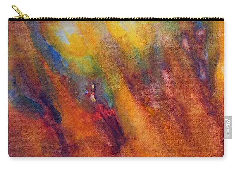 Watercolor Zip Pouch featuring the painting Hummy hills by Suzy Norris