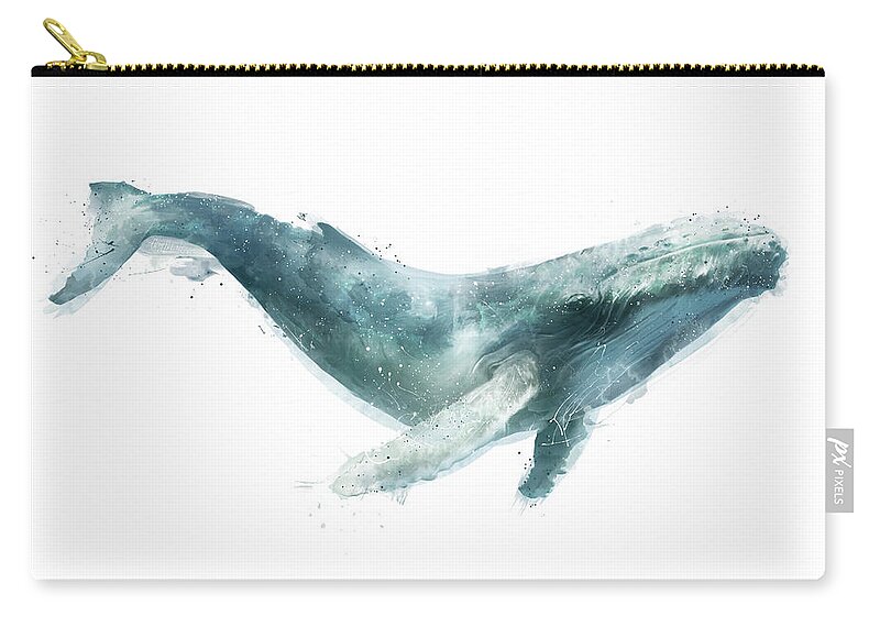 Whale Zip Pouch featuring the painting Humpback Whale by Amy Hamilton