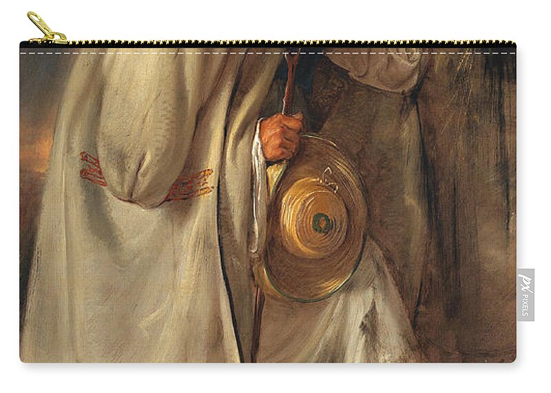 Circle Of Eduard Ritter Zip Pouch featuring the painting Hungarian Herder by Circle of Eduard Ritter