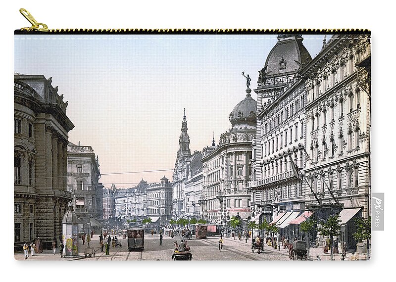 1895 Zip Pouch featuring the photograph HUNGARY: BUDAPEST, c1895 by Granger