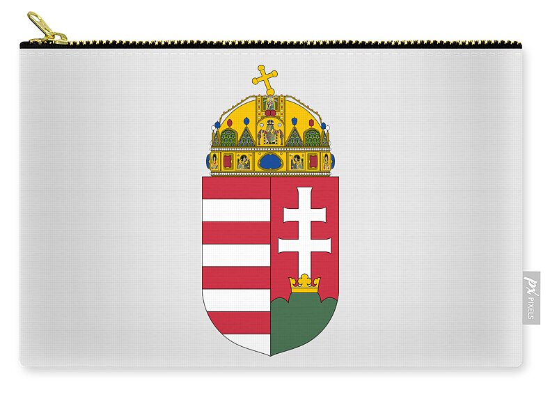 Hungary Zip Pouch featuring the drawing Hungary Coat of Arms by Movie Poster Prints