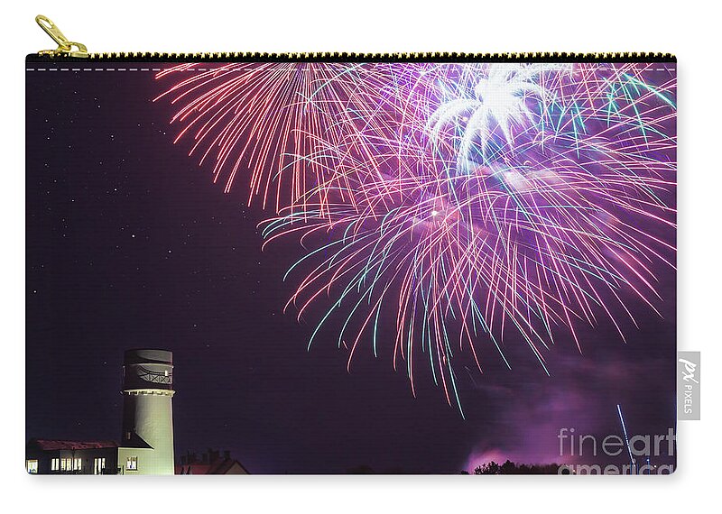 Fireworks Zip Pouch featuring the photograph Hunstanton fireworks night 2017 in Norfolk UK by Simon Bratt