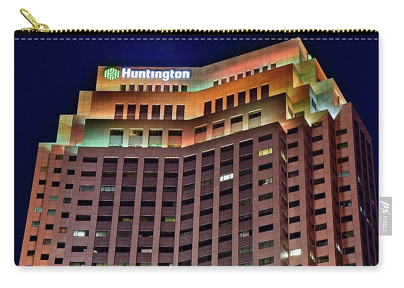 Cleveland Zip Pouch featuring the photograph Huntington Bank Cleveland by Frozen in Time Fine Art Photography