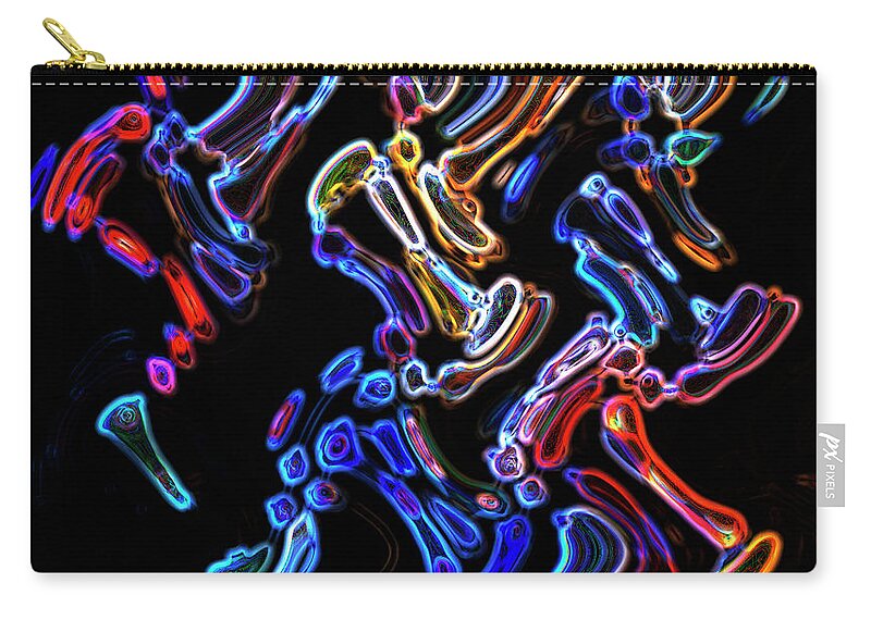 Abstract Zip Pouch featuring the digital art Hyper Oil Paint by Jason Fink