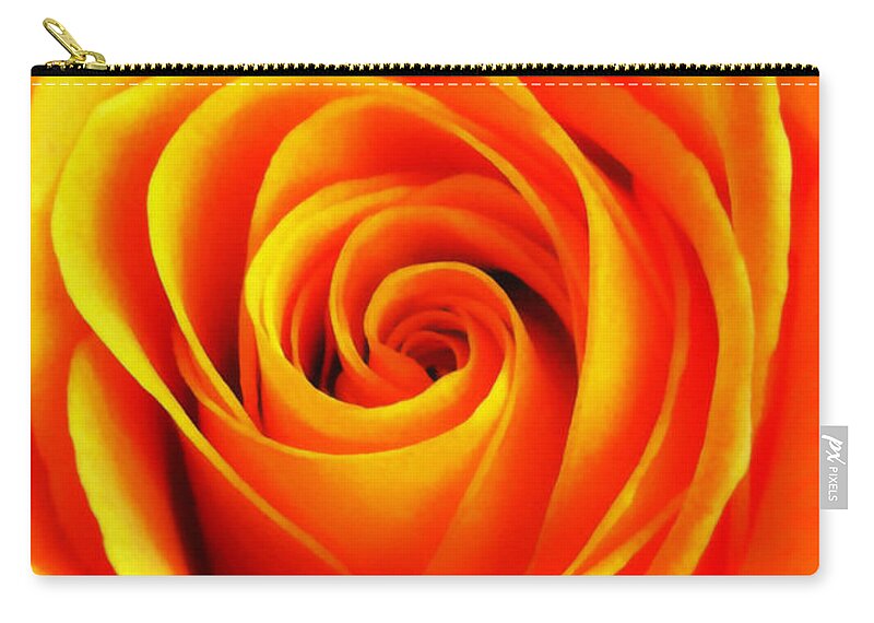 Macro Zip Pouch featuring the photograph Hypnotic Orange by Nathan Little