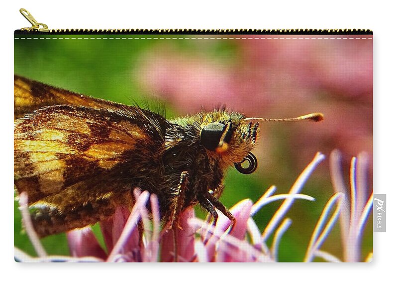 Butterfly Zip Pouch featuring the photograph I can see you by Lilia S
