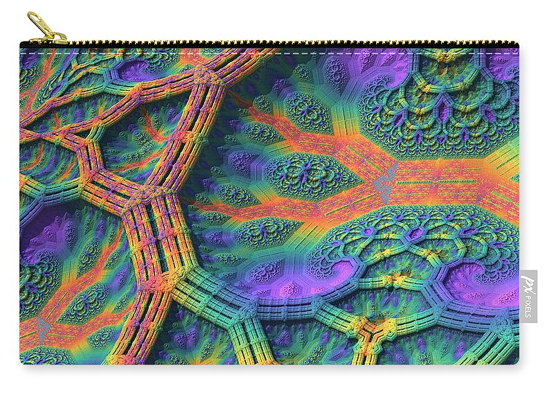 Trippy Zip Pouch featuring the digital art I Don't Do Drugs, Just Fractals by Lyle Hatch