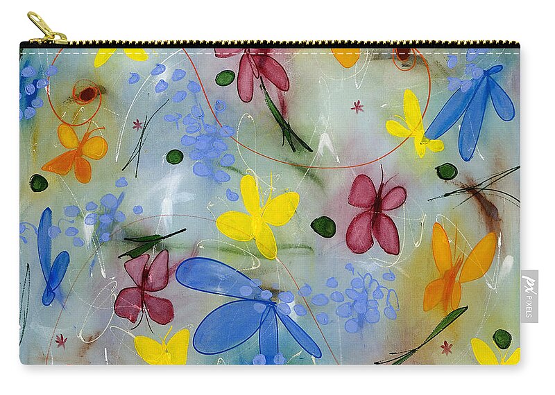 Abstract Zip Pouch featuring the painting I Flit Through Life Two by Lynne Taetzsch