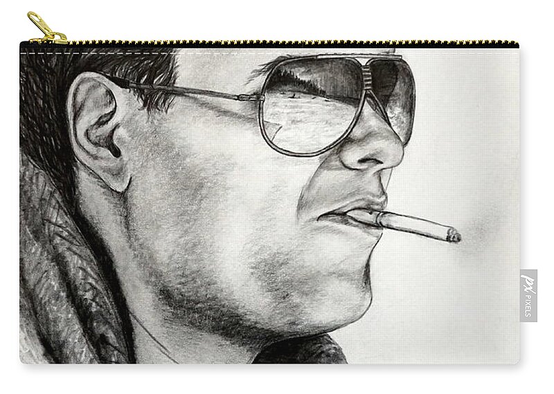 Man Zip Pouch featuring the drawing I Gotta Wear Shades by Georgia Doyle