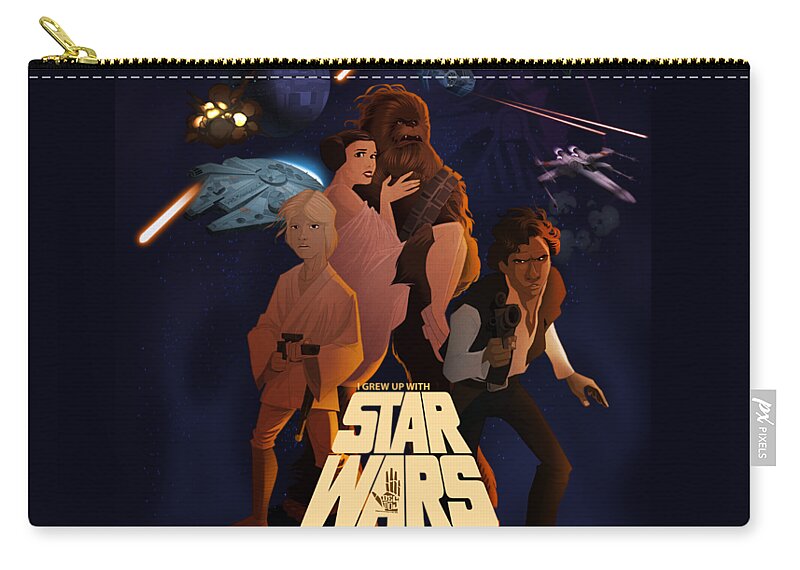  Star Wars Zip Pouch featuring the digital art I grew up with StarWars by Nelson Dedos Garcia