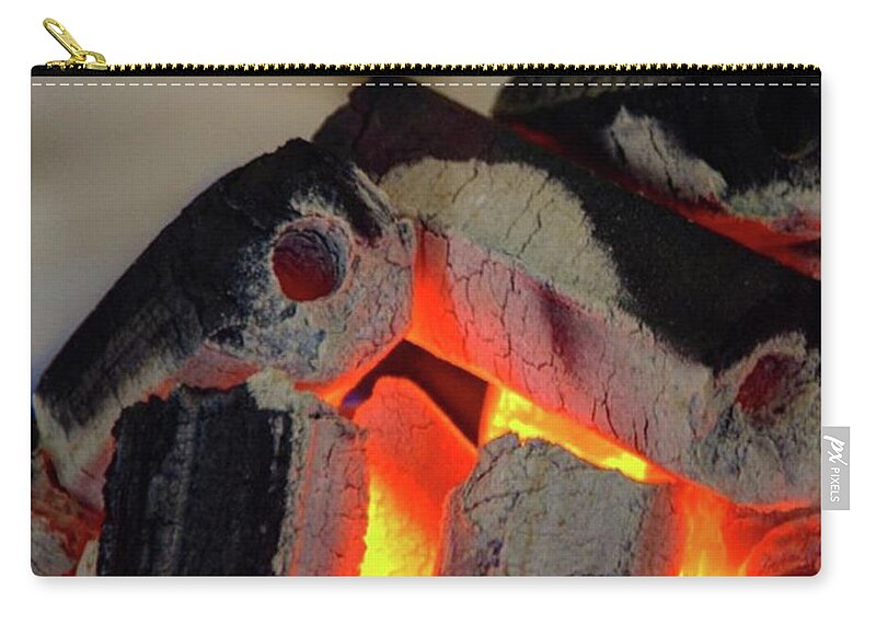 Charcoal Zip Pouch featuring the photograph Charcoal Fire by Ippei Uchida
