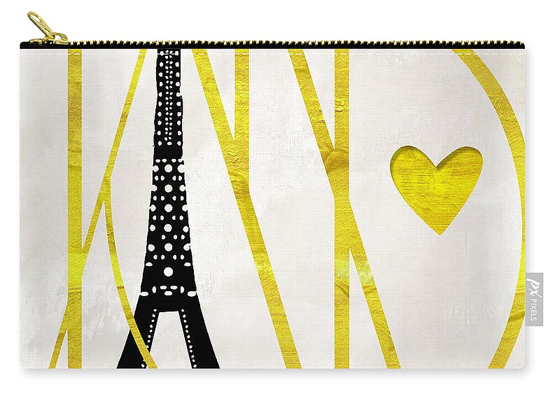 Paris Zip Pouch featuring the painting I Love Paris by Mindy Sommers