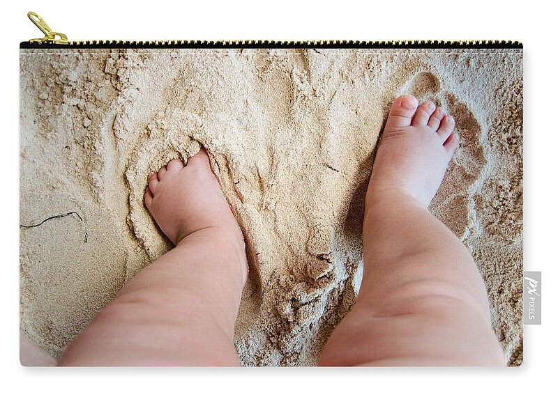 3scape Photos Zip Pouch featuring the photograph I Love The Beach by Adam Romanowicz