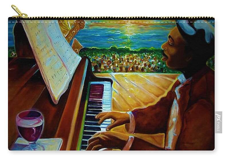 Music Art African American Art Zip Pouch featuring the painting I Love This Music by Emery Franklin
