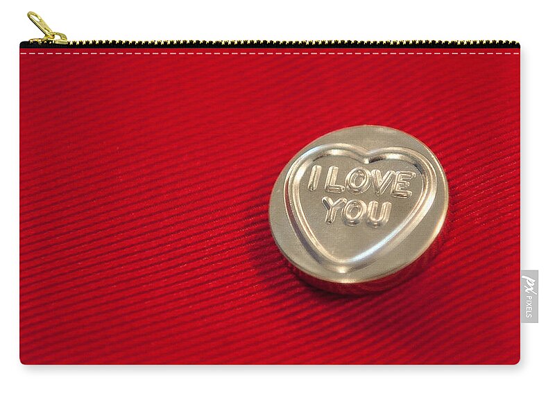 Heart Zip Pouch featuring the photograph I love You by Helen Jackson