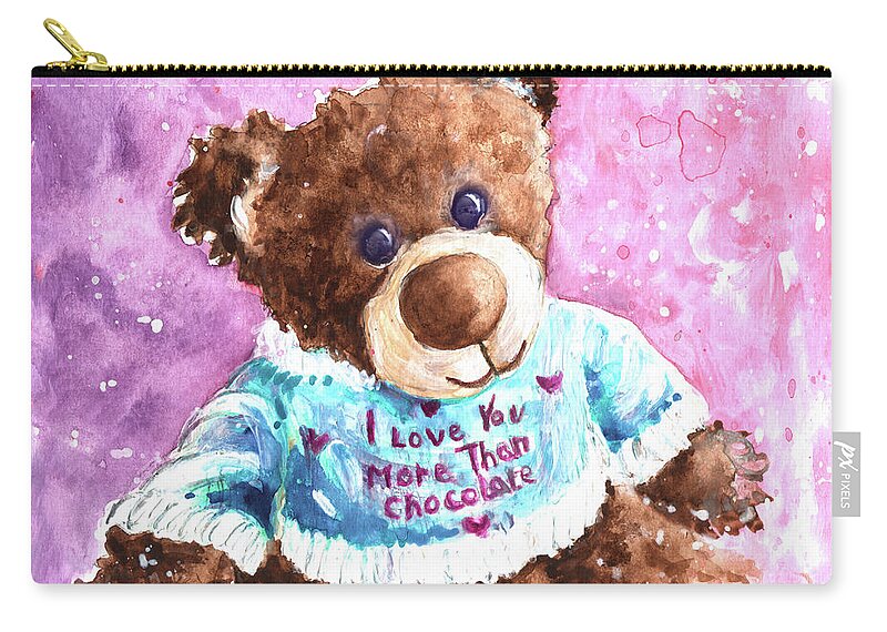 Truffle Mcfurry Carry-all Pouch featuring the painting I Love You More Than Chocolate by Miki De Goodaboom