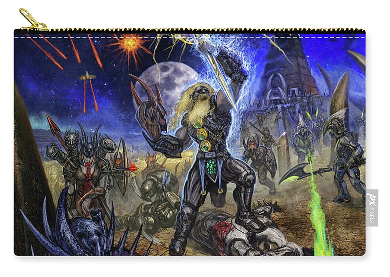 Blasphemous Creations Zip Pouch featuring the mixed media I Rule Today by Tony Koehl