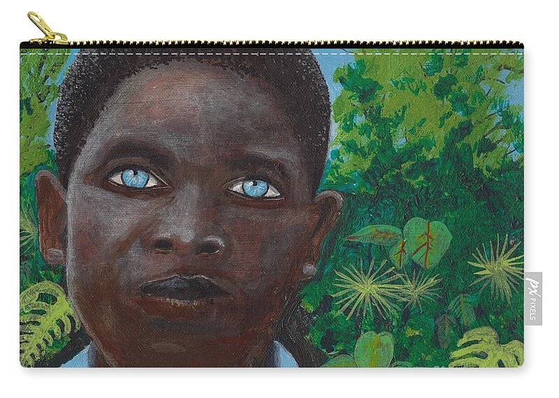 African Zip Pouch featuring the painting I See Fire by David Jackson