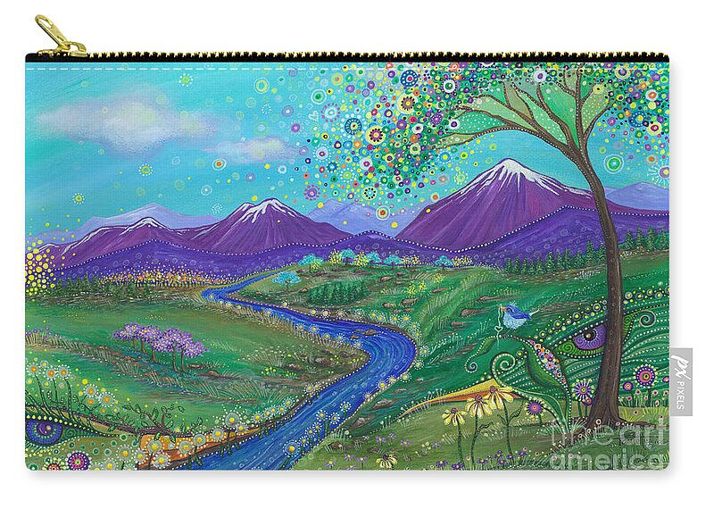 Skies Of Blue Zip Pouch featuring the painting I See Skies of Blue by Tanielle Childers