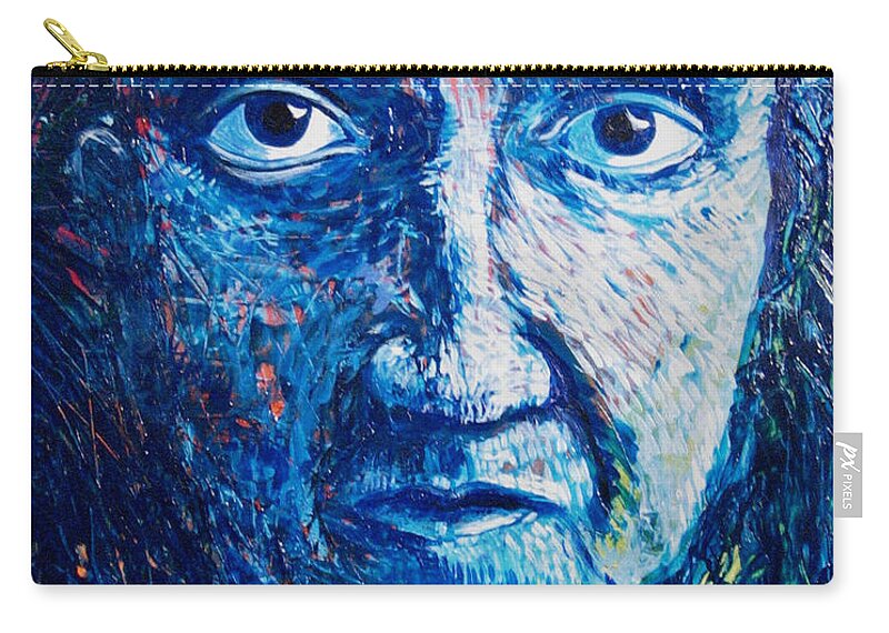 Blue Zip Pouch featuring the painting I See You In So Many Ways by Rollin Kocsis