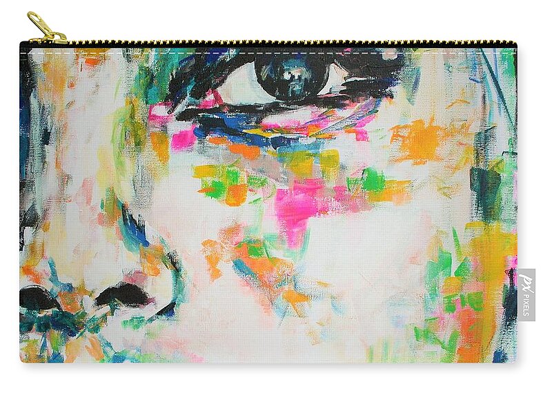 Face Zip Pouch featuring the painting I Think it is Going to Rain Today by Christel Roelandt