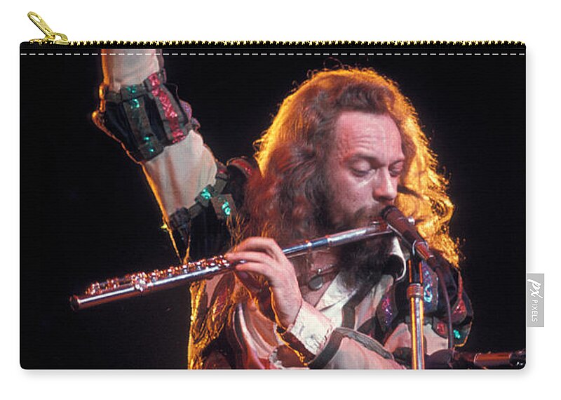 Ian Anderson Zip Pouch featuring the photograph Ian Anderson by Marc Bittan