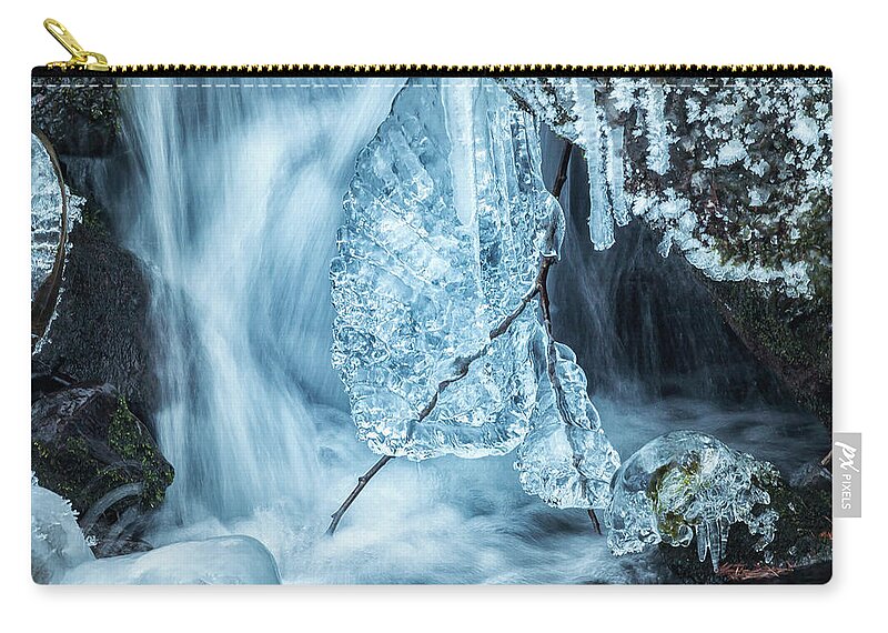 Icicles Zip Pouch featuring the photograph Ice and Water, No. 1 by Belinda Greb