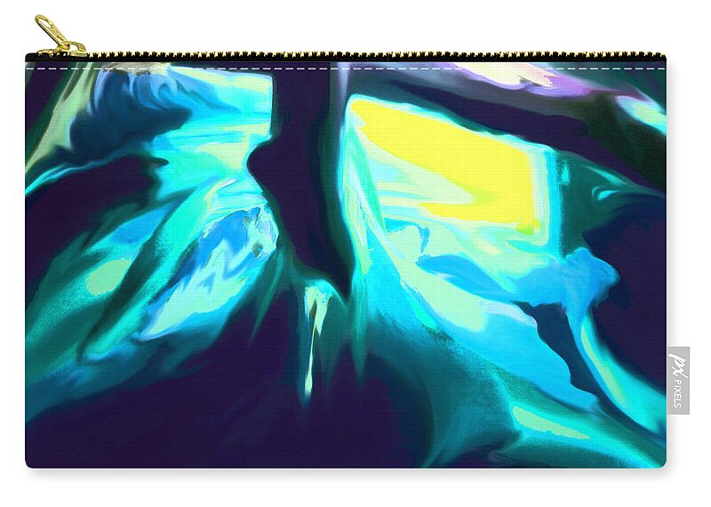 Ice Zip Pouch featuring the digital art Ice Cave by Ian MacDonald