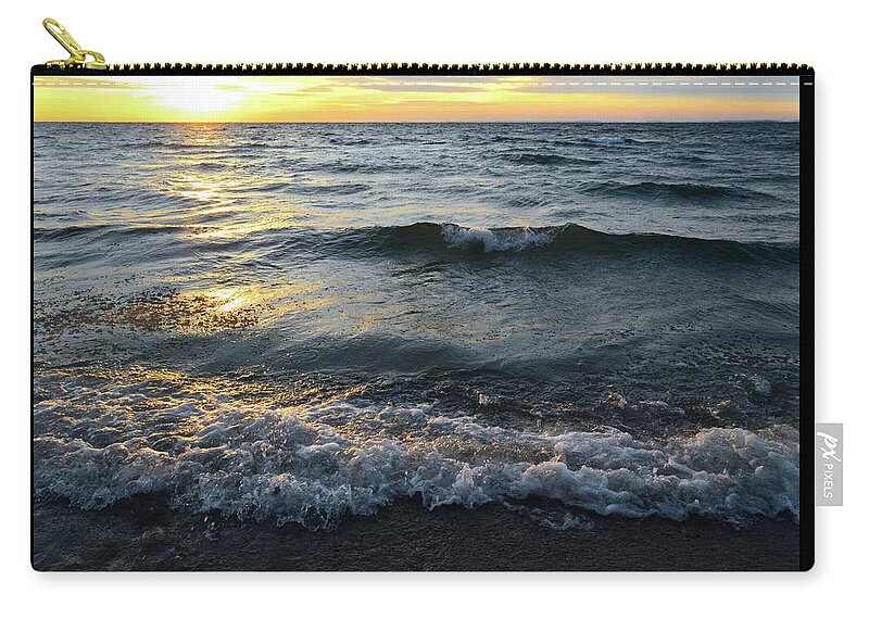 Abstract Zip Pouch featuring the photograph Ice Crystal Waves Three by Lyle Crump